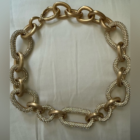 Cult Gaia large crystal and gold curb chain statement necklace - Picture 3 of 7